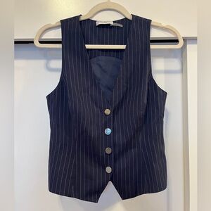Navy Pinstripe Vest